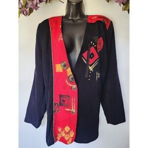 VINTAGE 80S CITY GIRL BY NANCY BOLEN ART DECO WOMENS XL BLAZER HTF QUALITY COAT